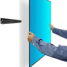 No Stud TV Wall Mount, Drywall Studless TV Hanger No Damage, No Drill, Non Screws, Dry Wall Flat Screen TVs Easy Install Bar Bracket fits VESA 12-55 inch TVs up to 99 lbs, Include Hardware Levels